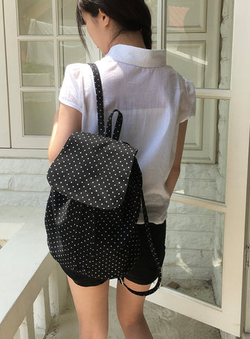 Guwon Dot Polka Dot Mini Canvas Backpack